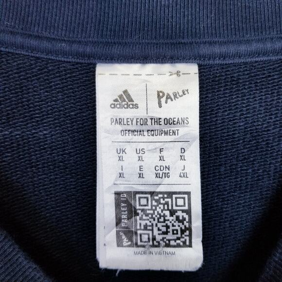 ADIDAS + PARLEY RUN FOR THE OCEANS Sweatshirt HR6991 Black Gray Lilac Size XL - Picture 5 of 6